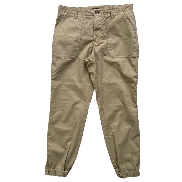 QUINCE Women's Organic Stretch Cotton Twill Utility Pant Light Khaki Size 6 - Picture 2 of 16